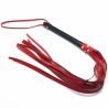 Martinet long Lanières en cuir et Manche en bois 80cm Rouge - The Red