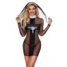 TENUE NONNE SEXY 4 PCS NOIR T.U