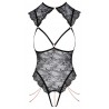 Body ouvert noir -d'Abierta Fina - Taille S