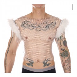 Débardeur Résille Perles et Plumes Nightfizz Blanc T:M