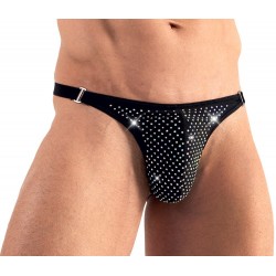 String avec strass brillants Noir