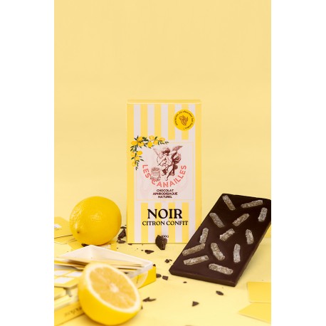 Chocolat noir citron confit - Tablette 100g - Les canailles