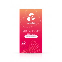 EasyGlide -10 préservatifs RIBS AND DOTS