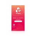 EasyGlide -10 préservatifs RIBS AND DOTS