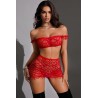 J Lingerie - Ensemble top et jupe résille noir