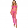 LEG AVENUE - ROBE LONGUE SNA MANCHE FILET FUCHSIA