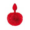 Plug anal rouge pompon queue de lapin Sweet Caress