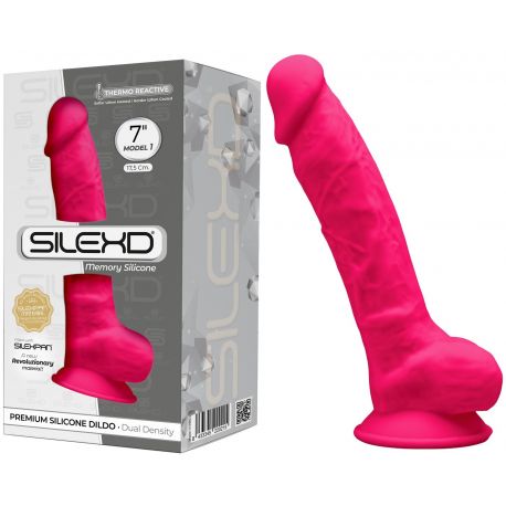 Gode Réaliste Rose Double Densité N° 1 - 17,5 cm Silexd