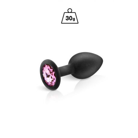 Plug noir bijou rose silicone Cloud 30g Taille S Hidden Eden